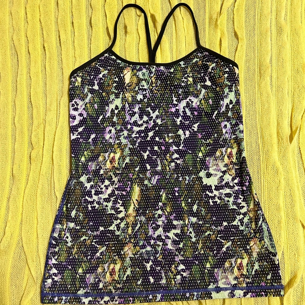 Lululemon Power Y Tank Top Size 8 Floral Print